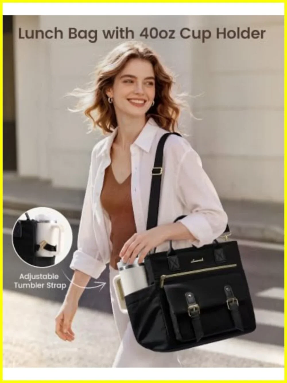 Insulated Lunch Bag with PEVA Lining, Leakproof, Large Capacity for Work &